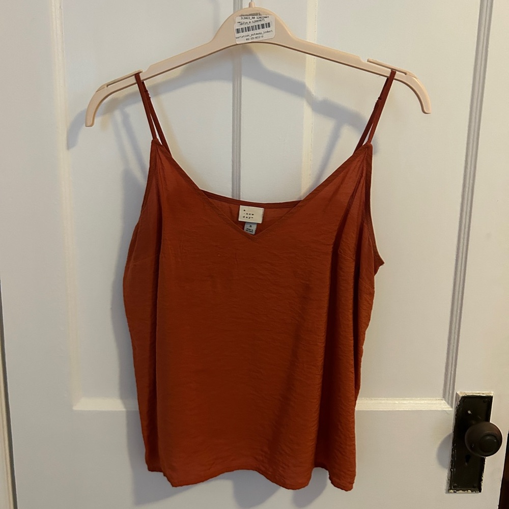 Burnt orange camisole with adjustable straps, like new